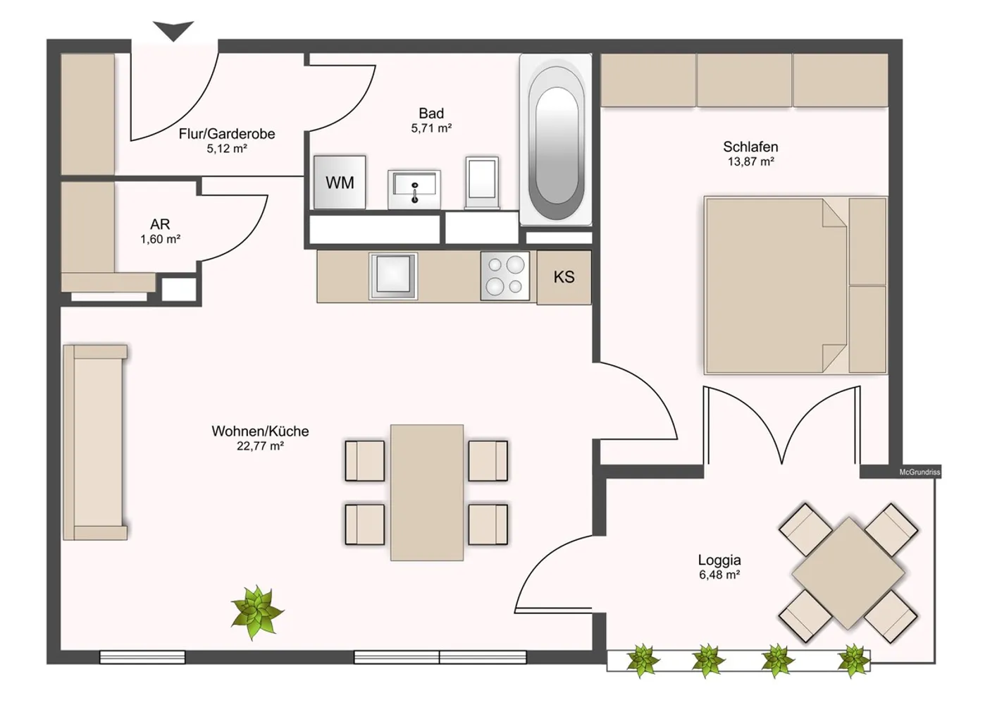 2 Zimmer Wohnung mit 51 m² in Dresden – Bild 2