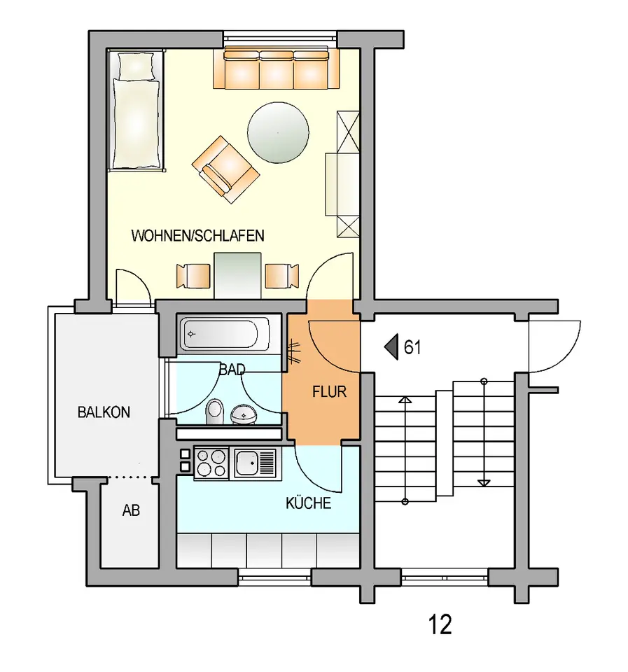 2 Zimmer Wohnung mit 33 m² in Remscheid – Bild 9
