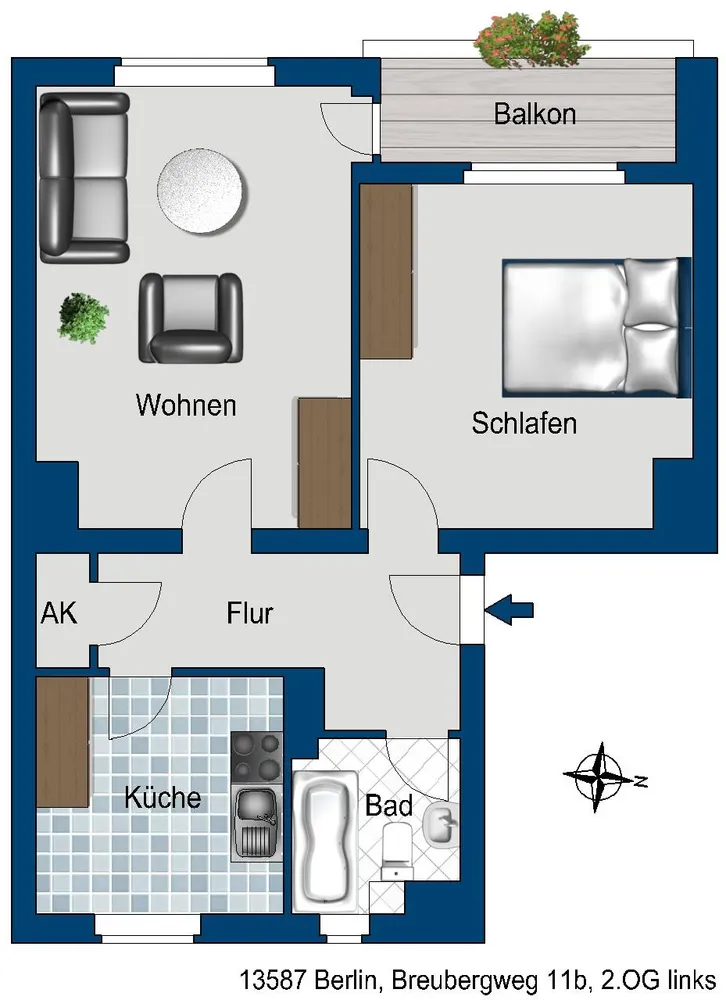 2 Zimmer Wohnung mit 54 m² in Berlin – Bild 3