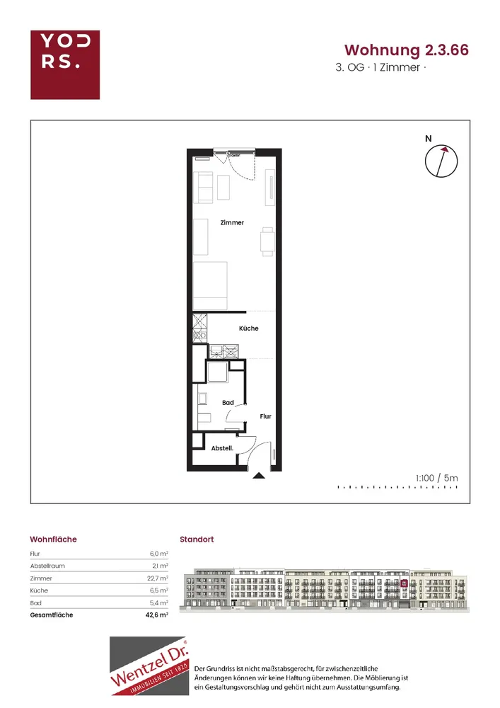 1 Zimmer Wohnung mit 42 m² in Hamburg – Bild 5