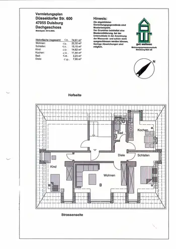 3 Zimmer Wohnung mit 75 m² in Duisburg – Bild 4