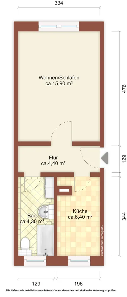 1 Zimmer Wohnung mit 31 m² in Löbau – Bild 5