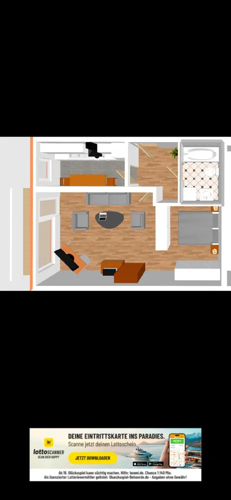 1 Zimmer Wohnung mit 44 m² in Duisburg – Bild 2