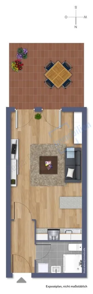 1 room apartment with 30 m² in Darmstadt – Photo 5