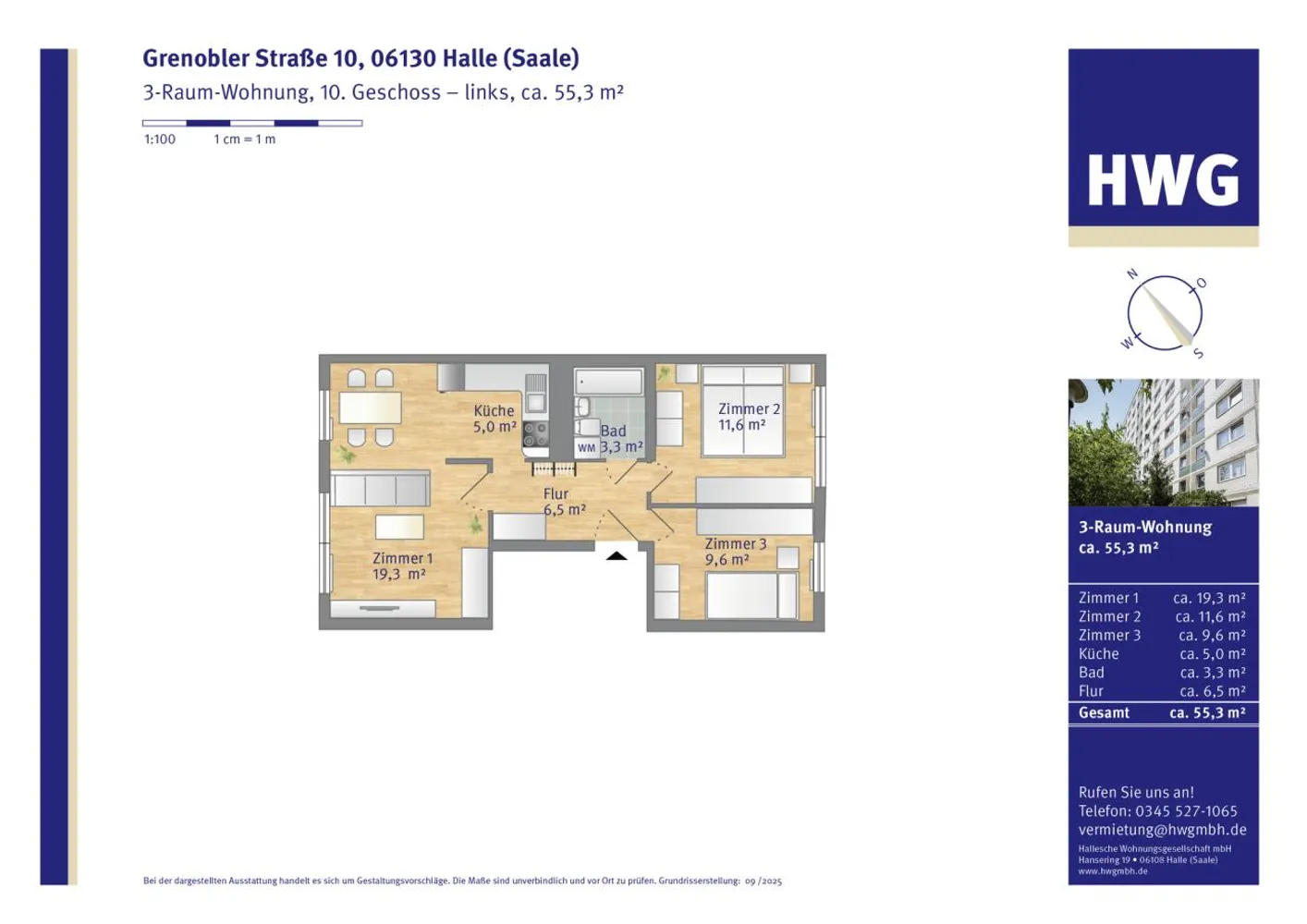 3 Zimmer Wohnung mit 55 m² in Halle (Saale) – Bild 6