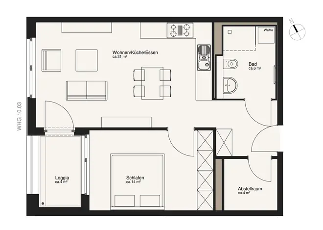 2 room apartment with 56 m² in Berlin – Photo 3