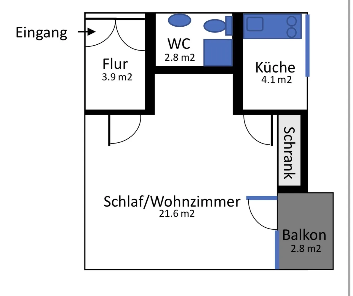 1 Zimmer Wohnung mit 35 m² in Hannover – Bild 8