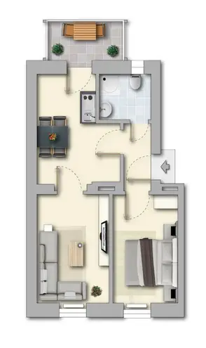2 room apartment with 52 m² in Magdeburg – Photo 4