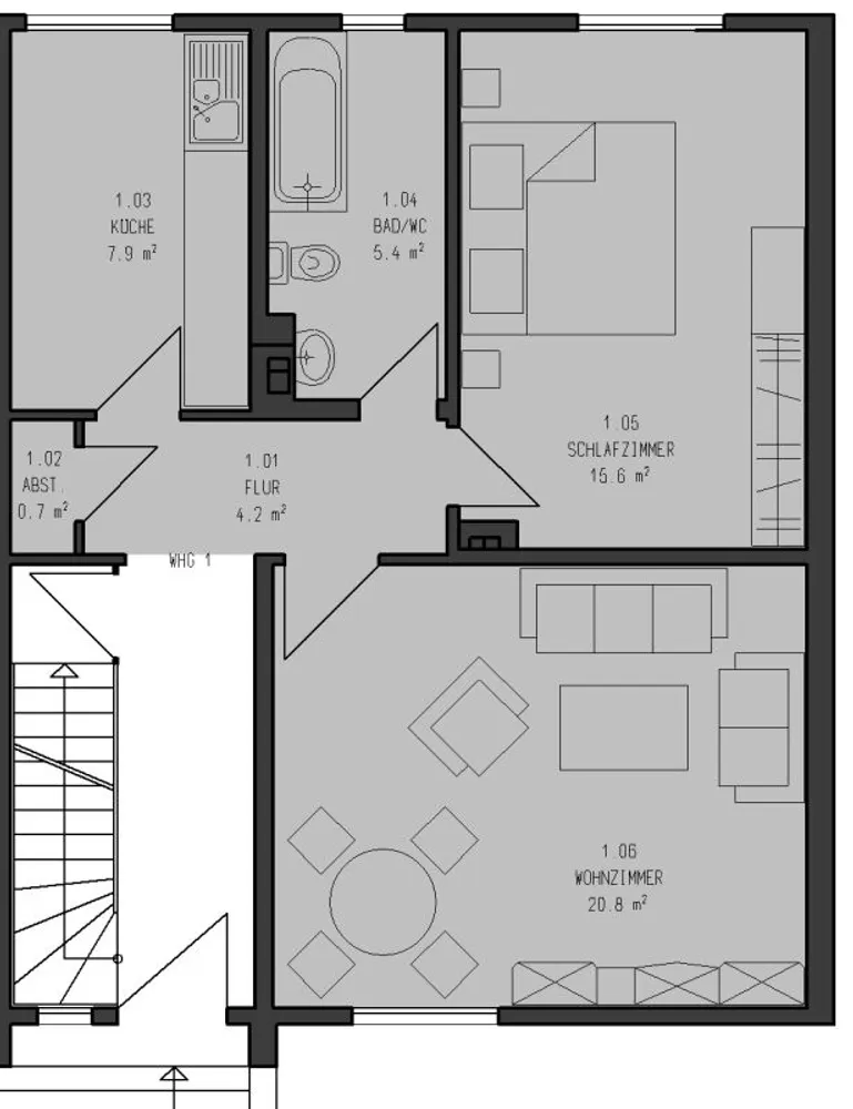 2 Zimmer Wohnung mit 55 m² in Hagen – Bild 2