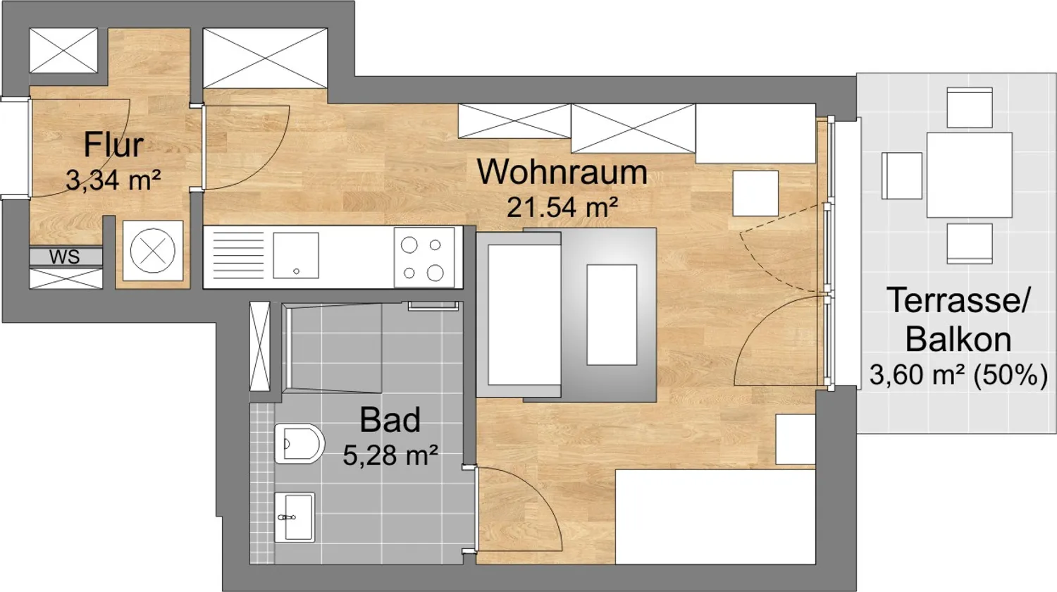 1 Zimmer Wohnung mit 34 m² in Nürnberg – Bild 6