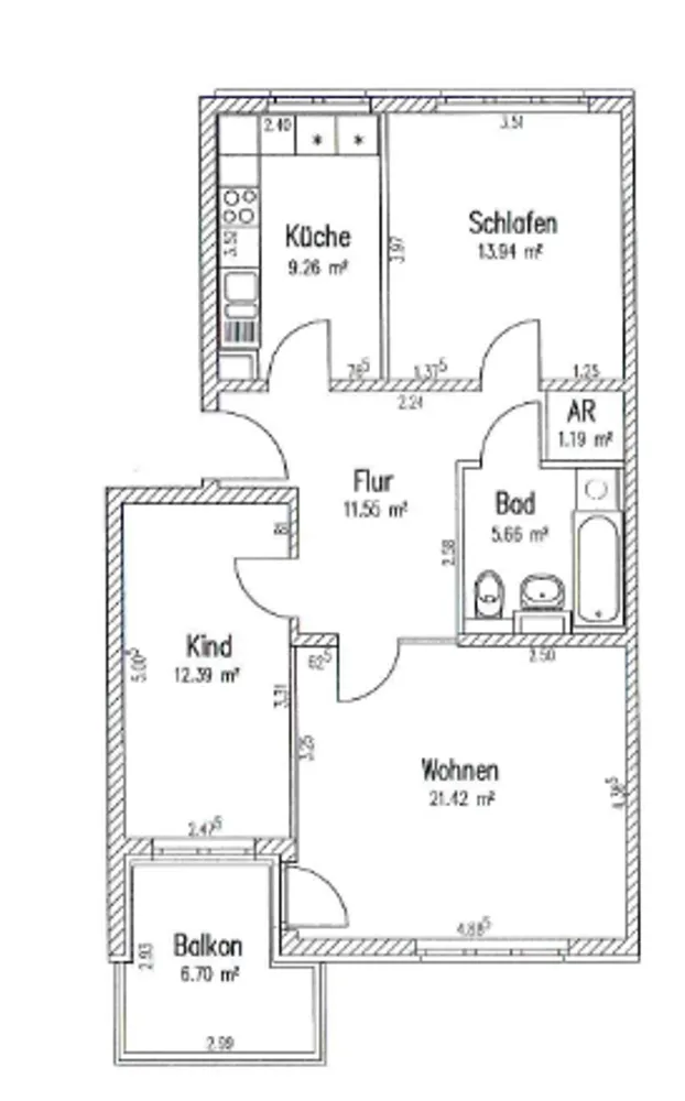 3 Zimmer Wohnung mit 77 m² in Berlin – Bild 2