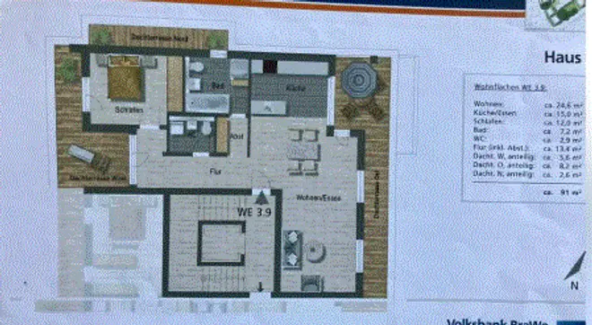 2 room apartment with 91 m² in Brunswick – Photo 3