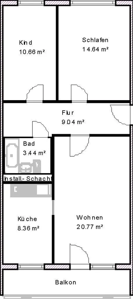 3 room apartment with 69 m² in Magdeburg – Photo 2