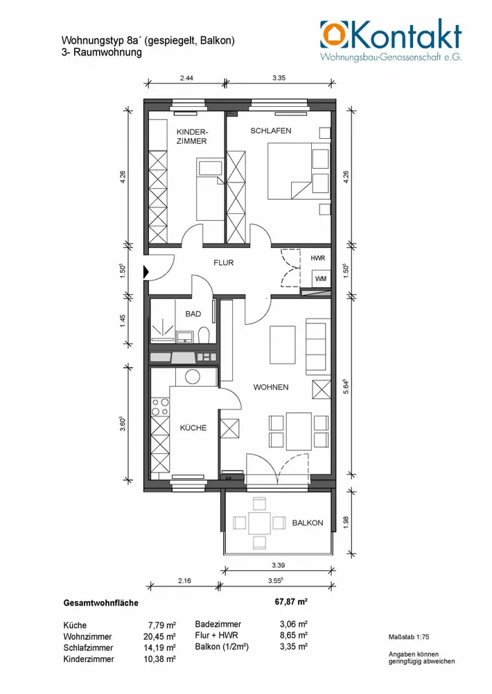 3 Zimmer Wohnung mit 68 m² in Leipzig – Bild 2