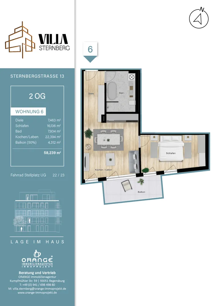 2 Zimmer Wohnung mit 58 m² in Regensburg – Bild 12