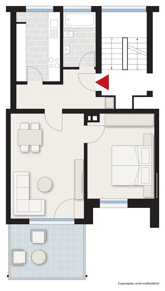 2 Zimmer Wohnung mit 52 m² in Stuttgart – Bild 2
