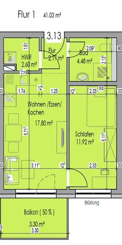 2 room apartment with 42 m² in Gießen – Photo 7
