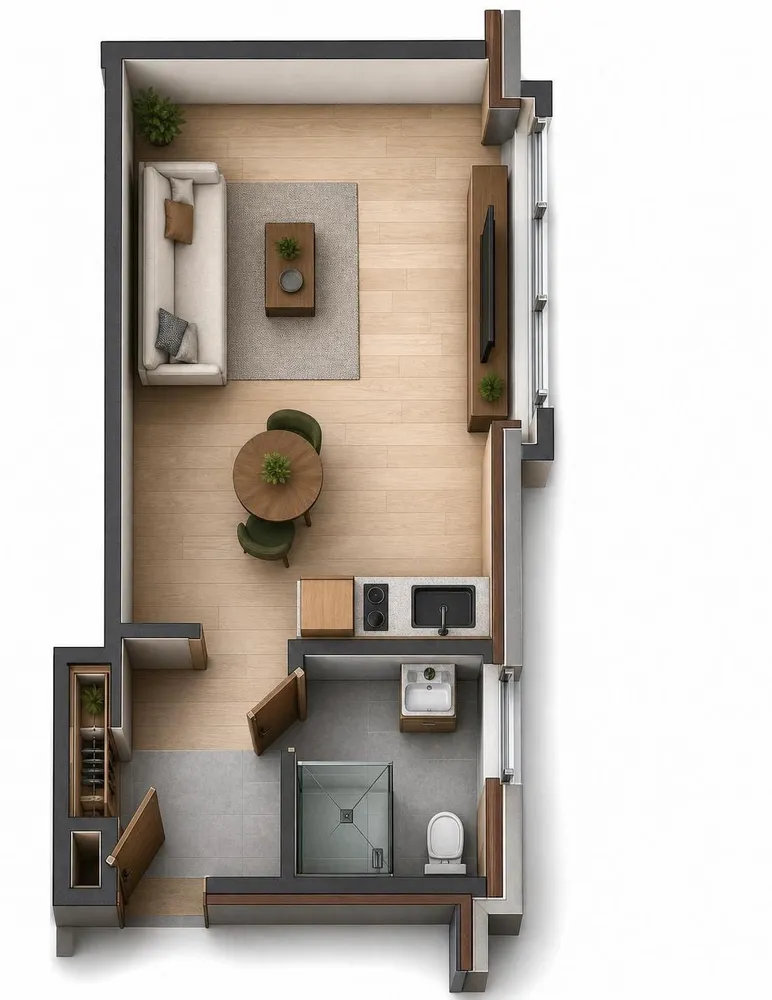 1 Zimmer Wohnung mit 30 m² in Bielefeld – Bild 2