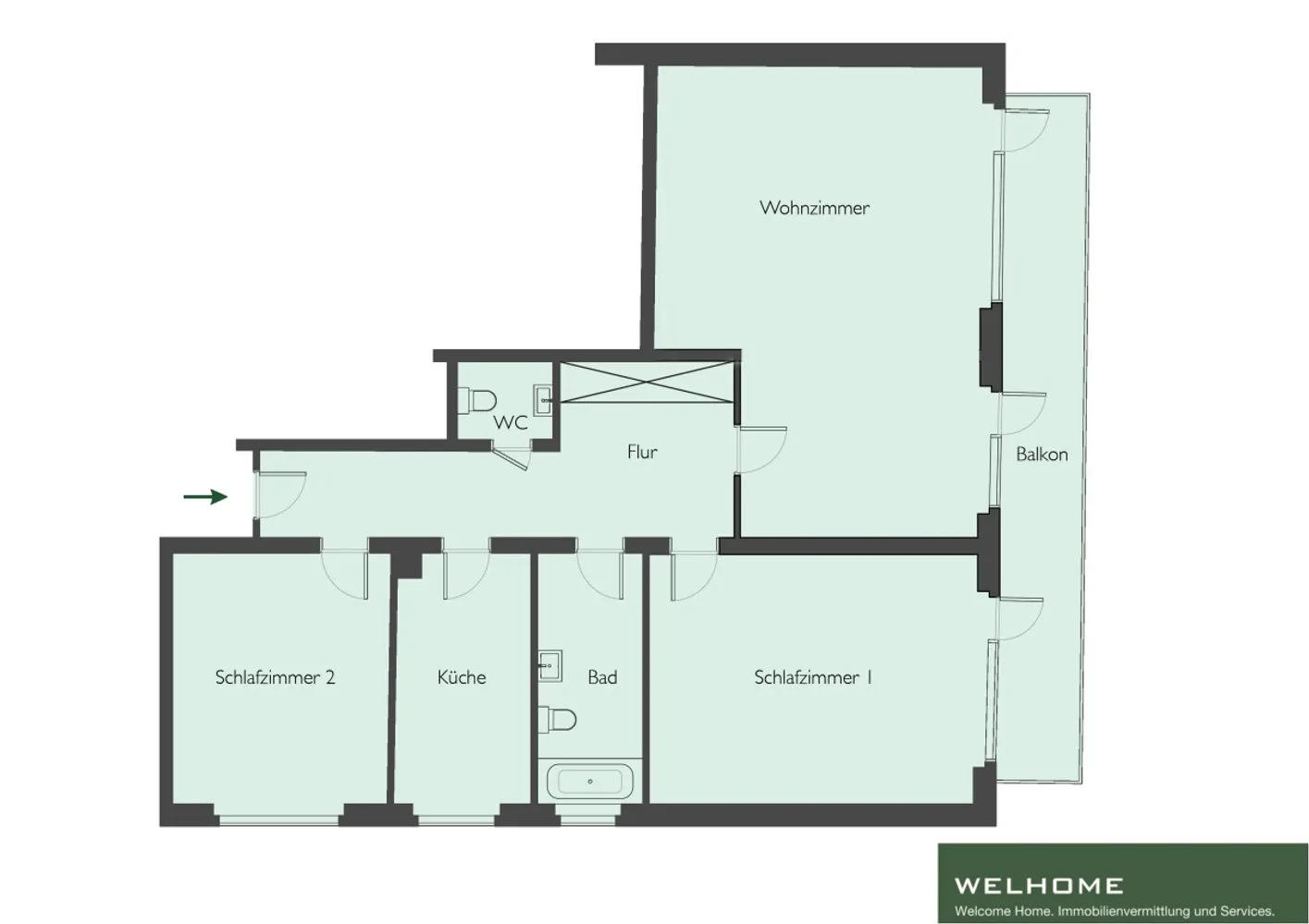 3 Zimmer Wohnung mit 105 m² in Frankfurt am Main – Bild 2