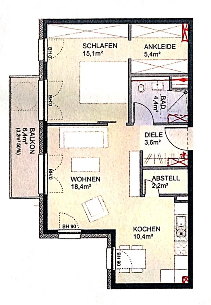 2 room apartment with 63 m² in Berlin – Photo 5