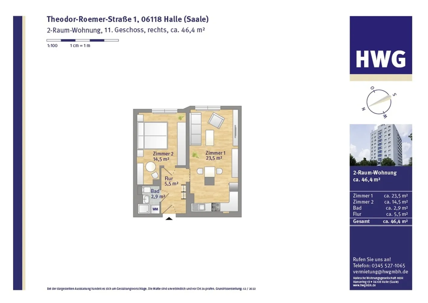 2 Zimmer Wohnung mit 46 m² in Halle (Saale) – Bild 6