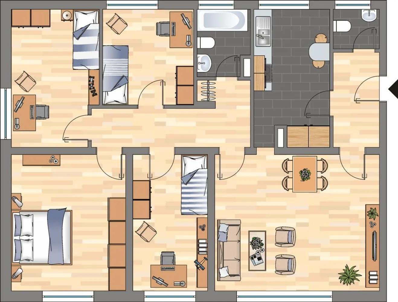 5 Zimmer Wohnung mit 101 m² in Kiel – Bild 2