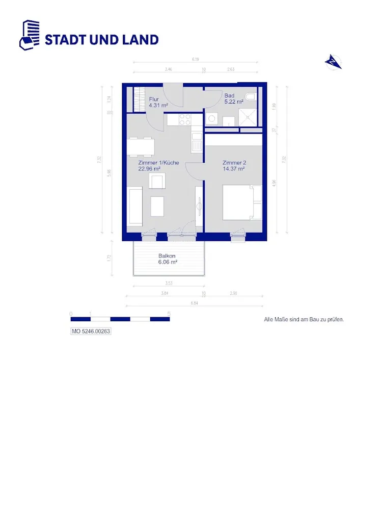 2 room apartment with 50 m² in Berlin – Photo 2