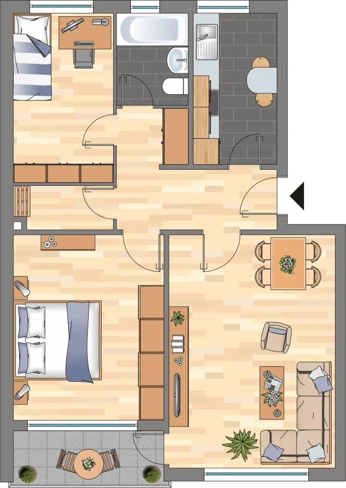 3 Zimmer Wohnung mit 66 m² in Kiel – Bild 2