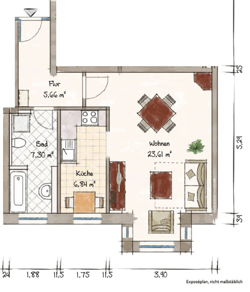 1 room apartment with 43 m² in Chemnitz – Photo 7