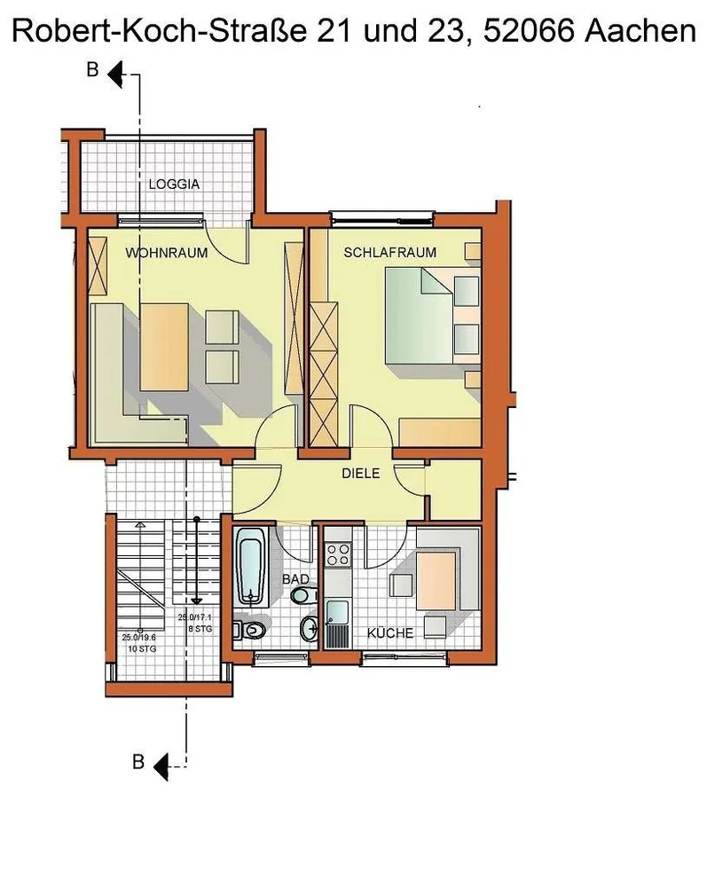 2 Zimmer Wohnung mit 57 m² in Aachen – Bild 1