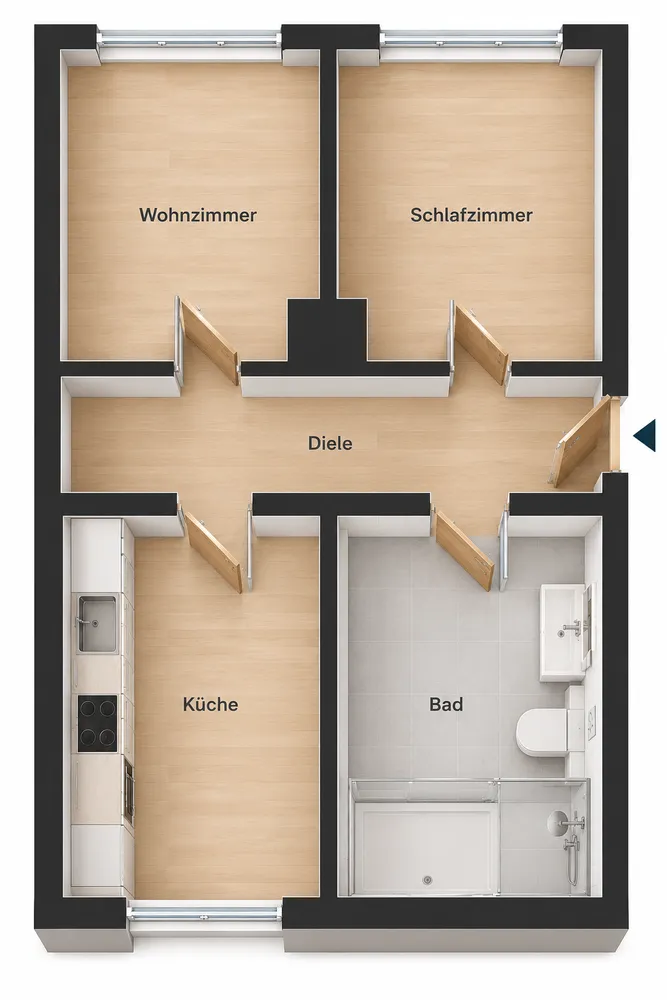2 room apartment with 55 m² in Duisburg – Photo 2