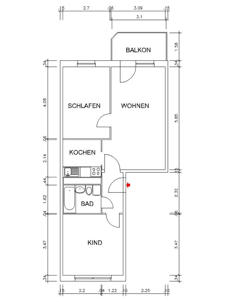 3 Zimmer Wohnung mit 55 m² in Chemnitz – Bild 3