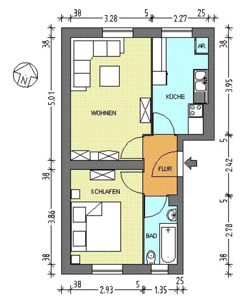 2 Zimmer Wohnung mit 44 m² in Berlin – Bild 2
