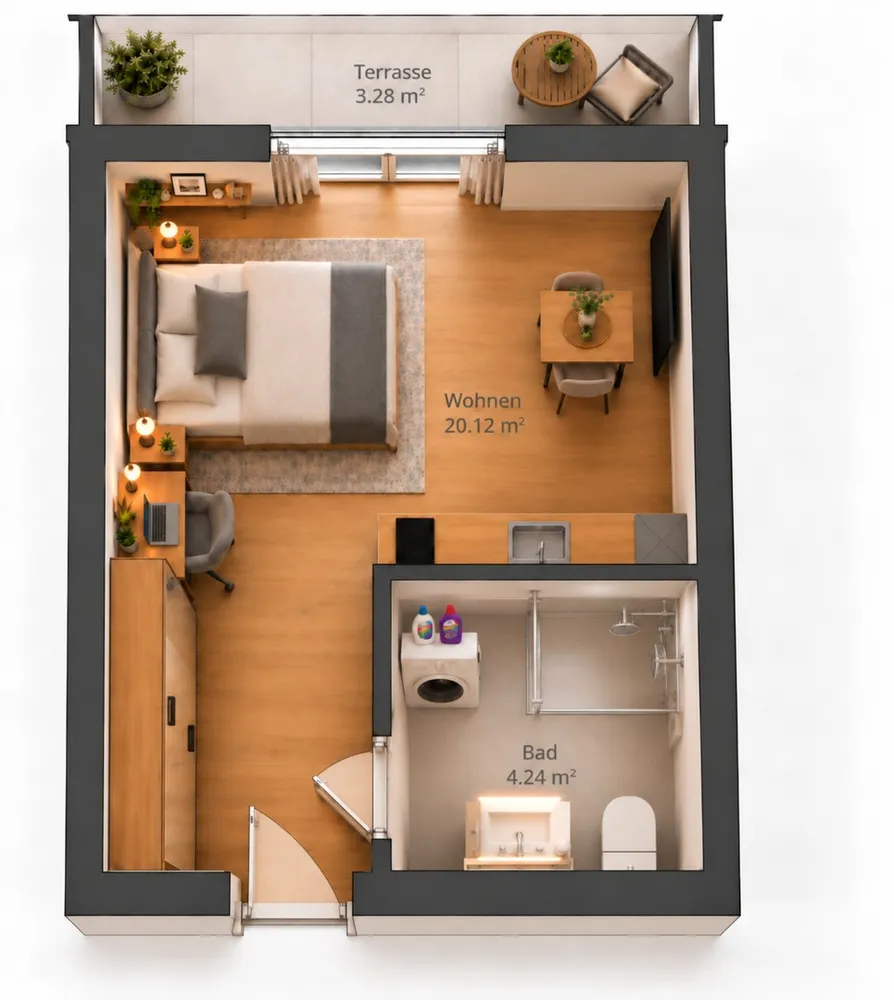 1 Zimmer Wohnung mit 28 m² in Passau – Bild 4
