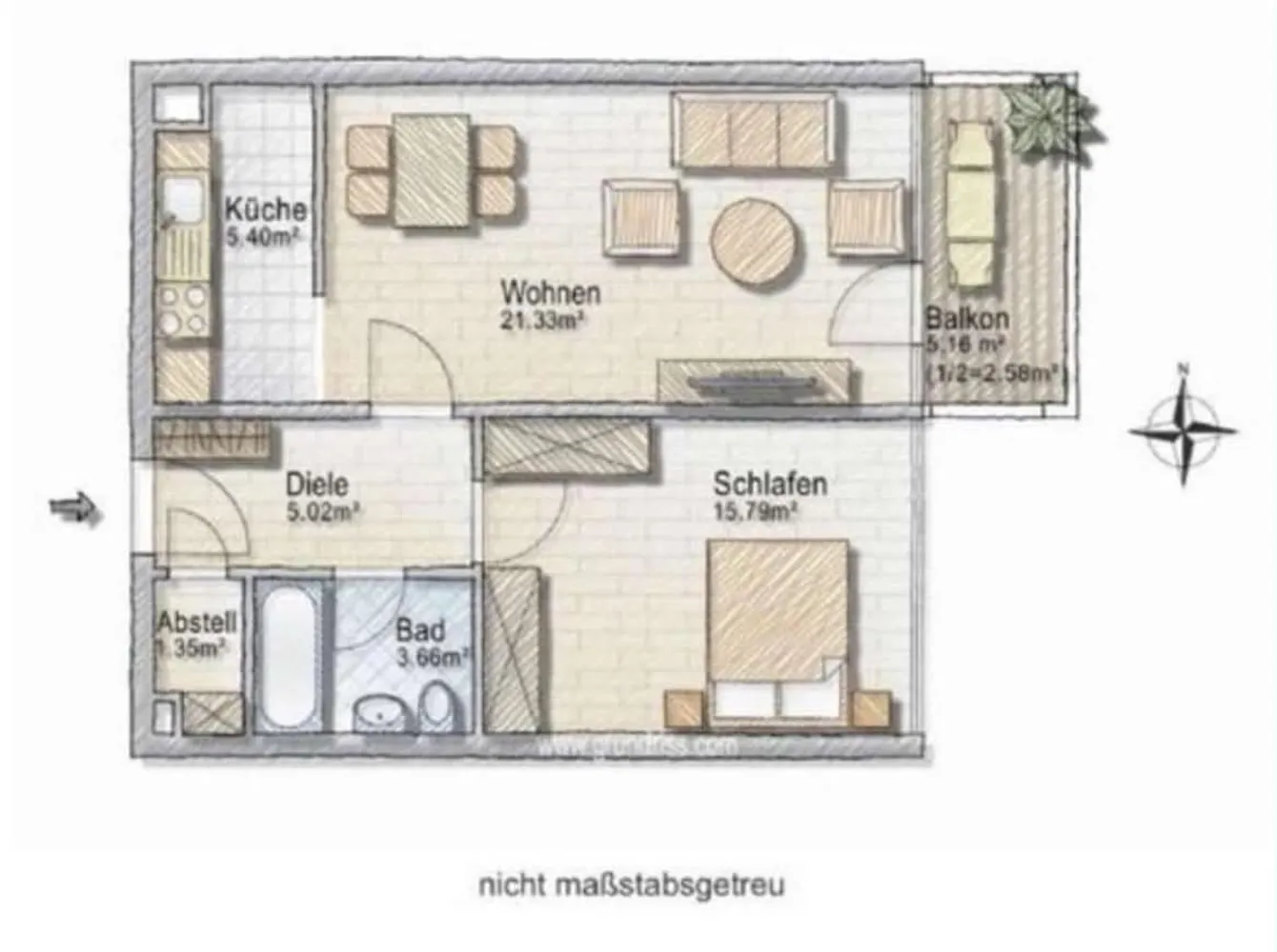 2 Zimmer Wohnung mit 55 m² in München – Bild 7