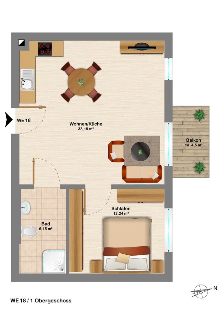 2 Zimmer Wohnung mit 53 m² in Dessau-Roßlau – Bild 7