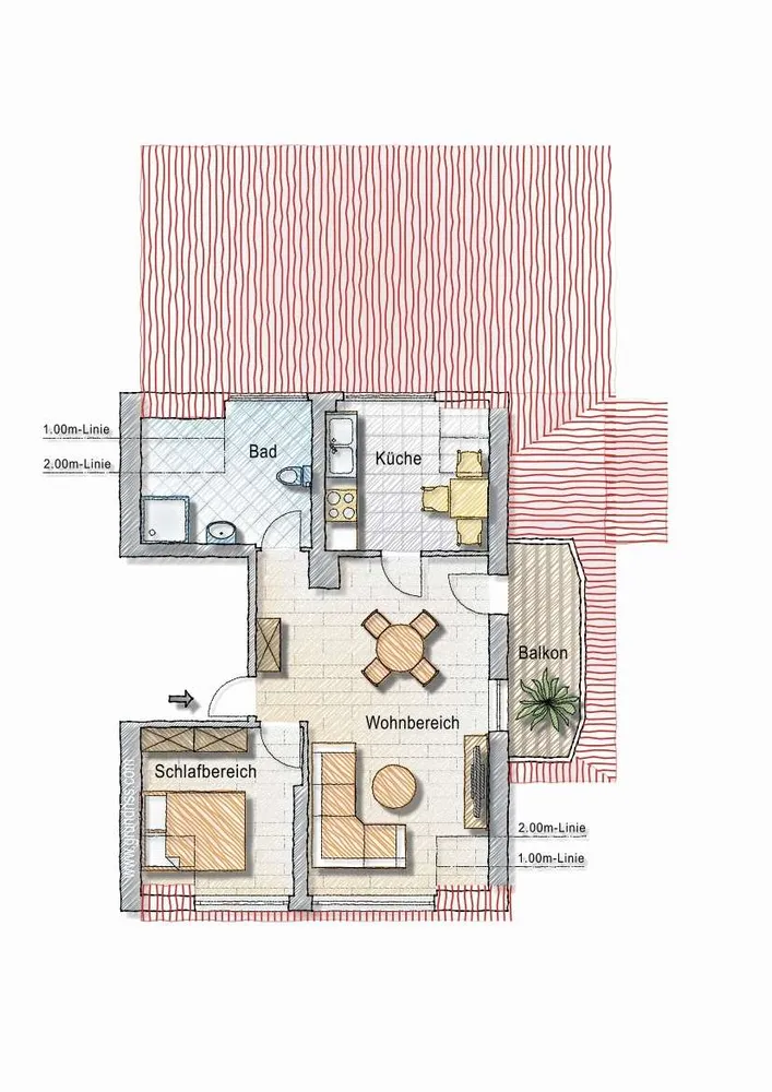 2 Zimmer Wohnung mit 59 m² in Wuppertal – Bild 3