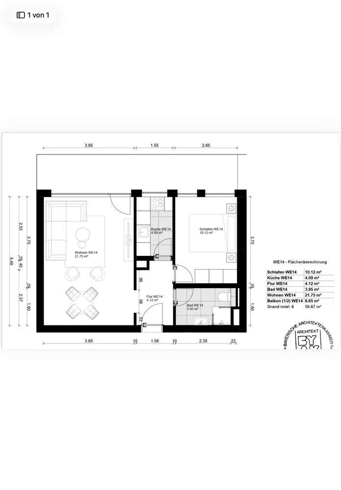 2 Zimmer Wohnung mit 51 m² in München – Bild 9