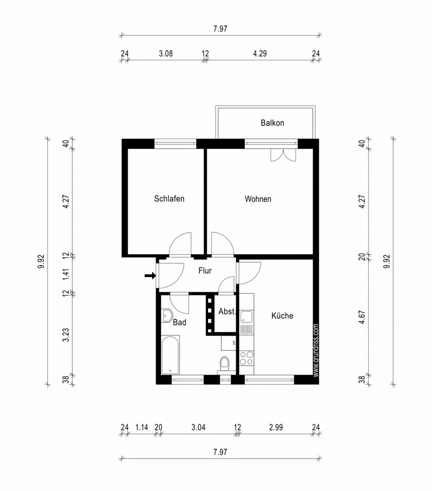 2 room apartment with 60 m² in Magdeburg – Photo 3