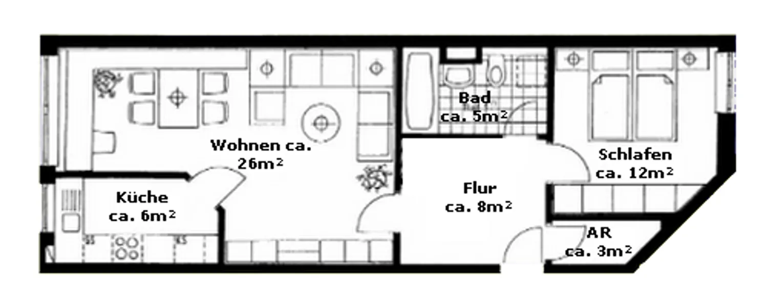 2 Zimmer Wohnung mit 58 m² in Leipzig – Bild 2