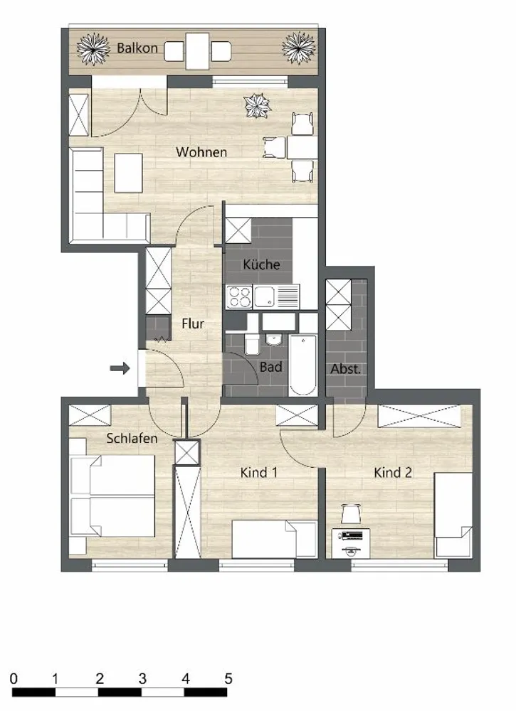 4 Zimmer Wohnung mit 72 m² in Dessau-Roßlau – Bild 3