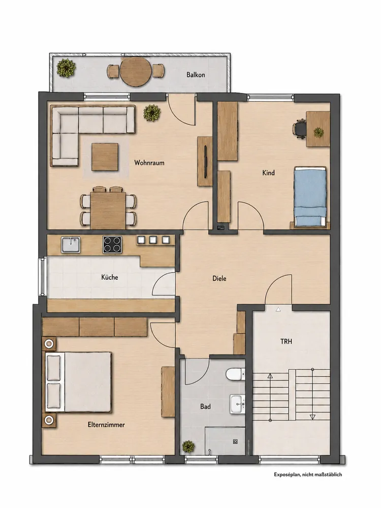 3 Zimmer Wohnung mit 74 m² in Hamm – Bild 2
