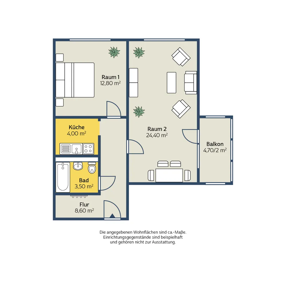 2 Zimmer Wohnung mit 56 m² in Leipzig – Bild 2