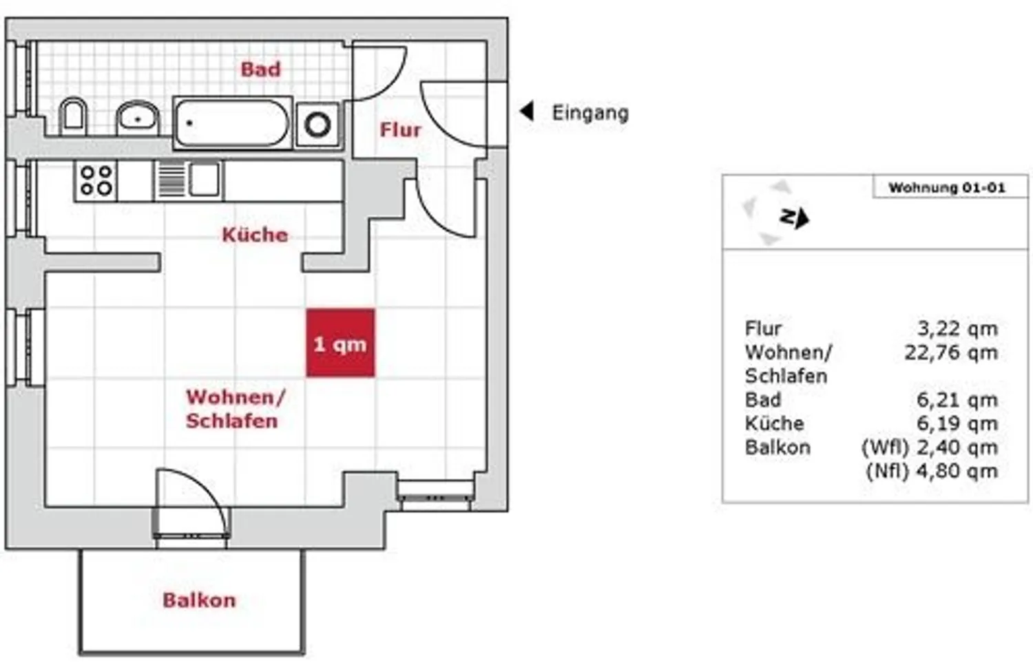 1 Zimmer Wohnung mit 41 m² in Dresden – Bild 3