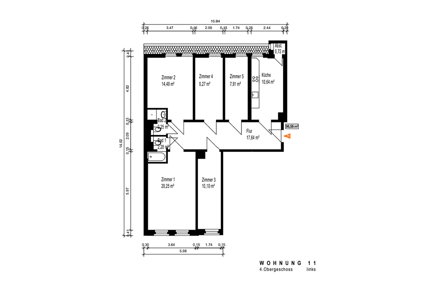 5 room apartment with 96 m² in Leipzig – Photo 5