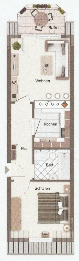 2 Zimmer Wohnung mit 43 m² in Iserlohn – Bild 2
