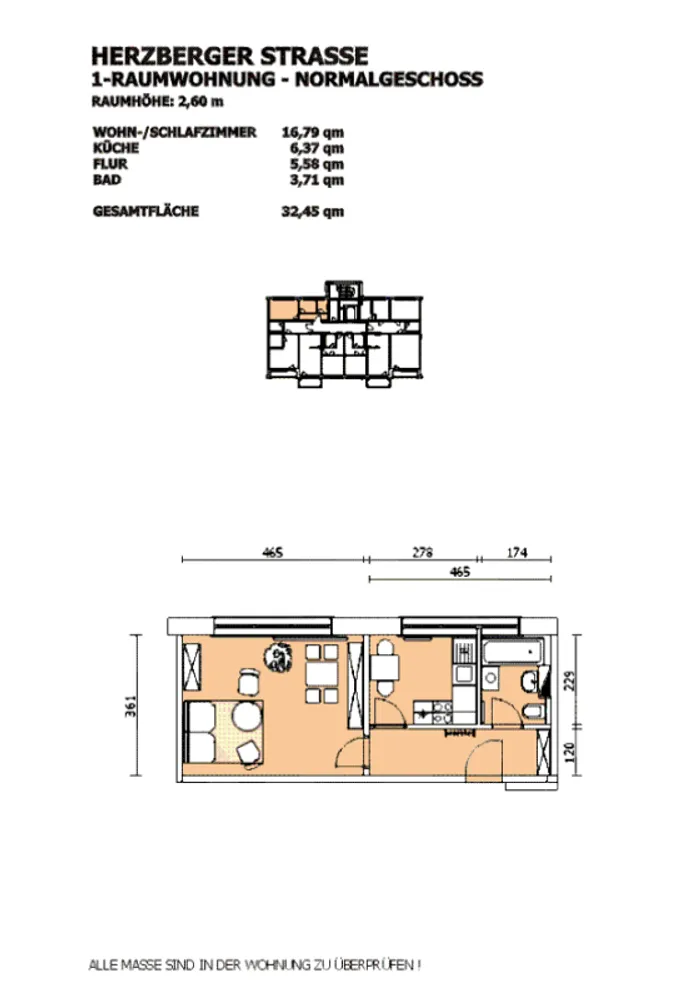 1 Zimmer Wohnung mit 32 m² in Dresden – Bild 2