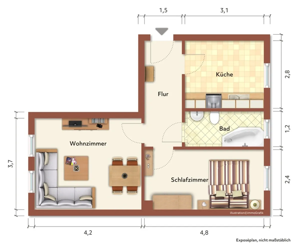 2 Zimmer Wohnung mit 51 m² in Suhl – Bild 4