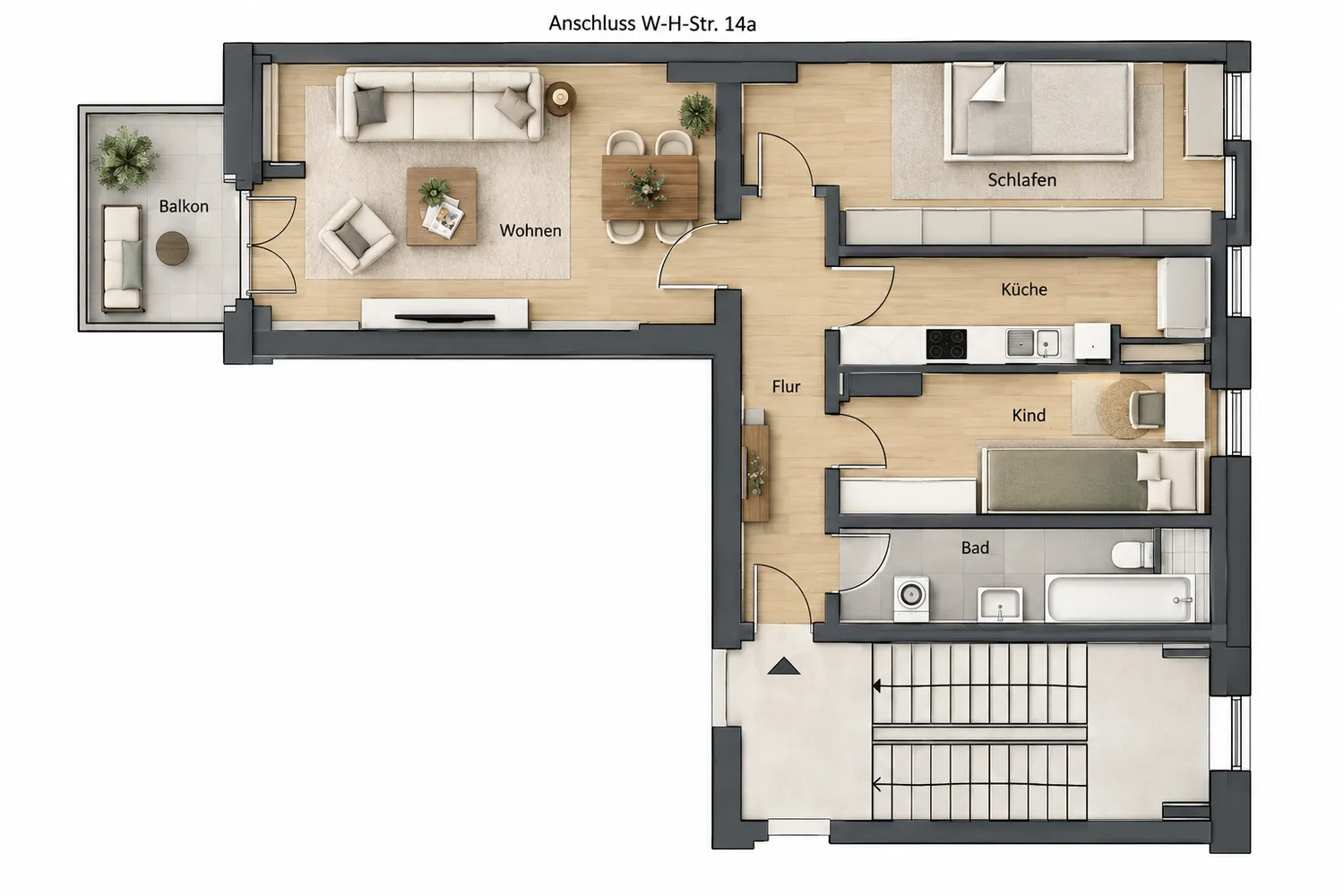 3 Zimmer Wohnung mit 66 m² in München – Bild 2