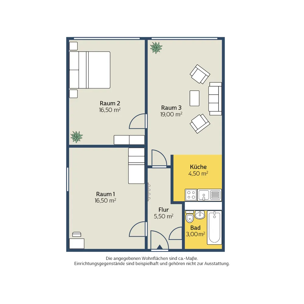 3 Zimmer Wohnung mit 62 m² in Leipzig – Bild 2